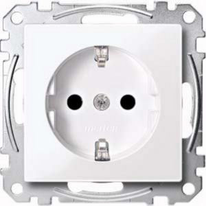 Merten Schutzkontakt-Steckdose mit Steckklemme, erhöhtem Berührungsschutz