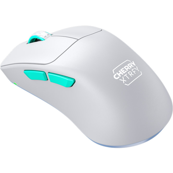CHERRY XTRFY M64 Wireless Gaming-Maus, weiß/türkis