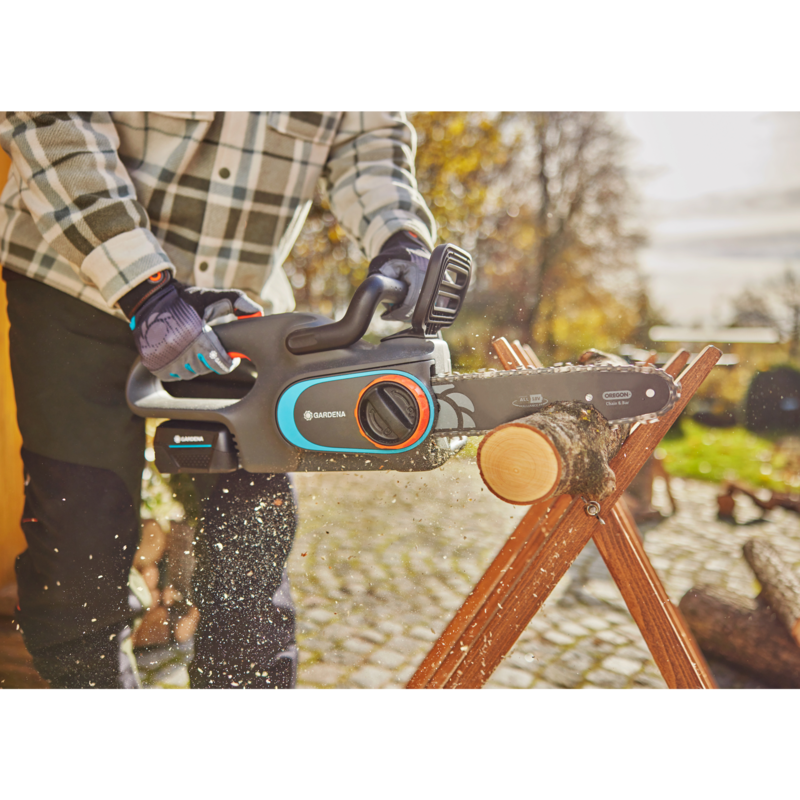 GARDENA Akku-Kettensäge PowerSaw 250/18V P4A Ready-To-Use Set, grau/türkis