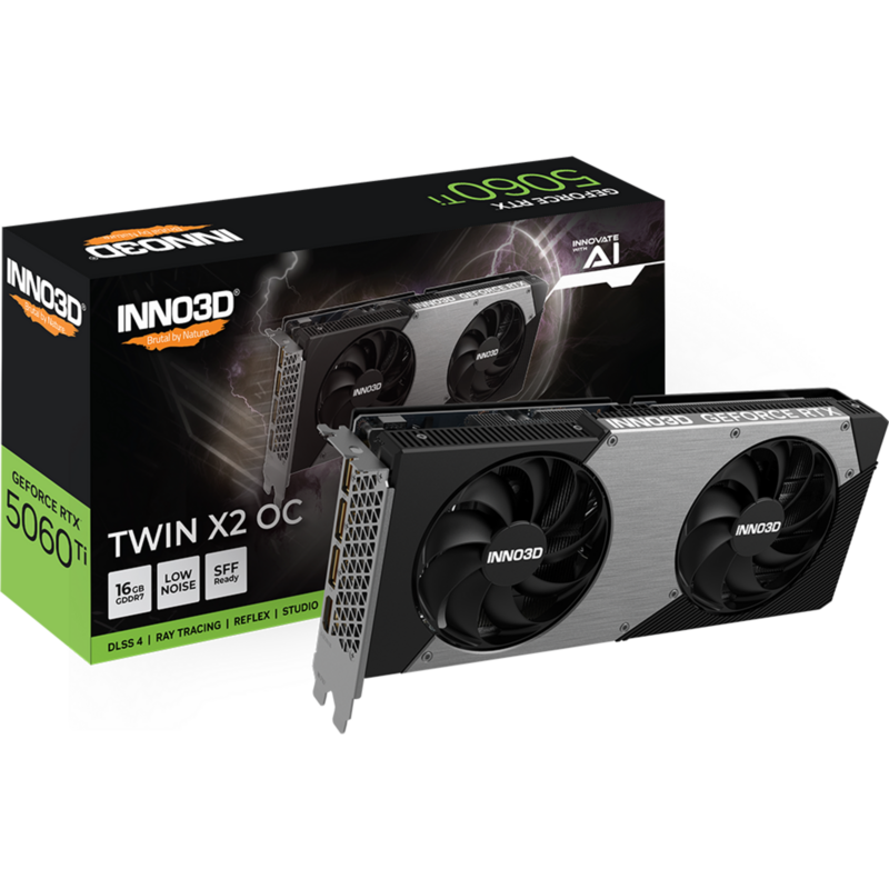 INNO3D GeForce RTX 5060 Ti TWIN X2 OC 16GB Grafikkarte, DLSS 4, 3x DisplayPort