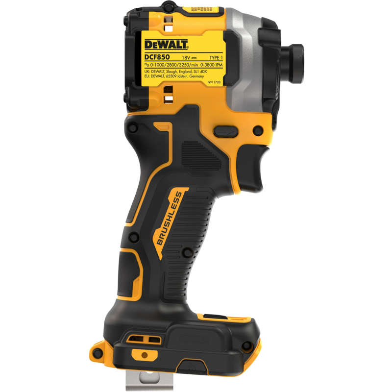 DEWALT Akku-Schlagschrauber DCF850NT, 18Volt, 1/4", gelb/schwarz, ohne Akku und