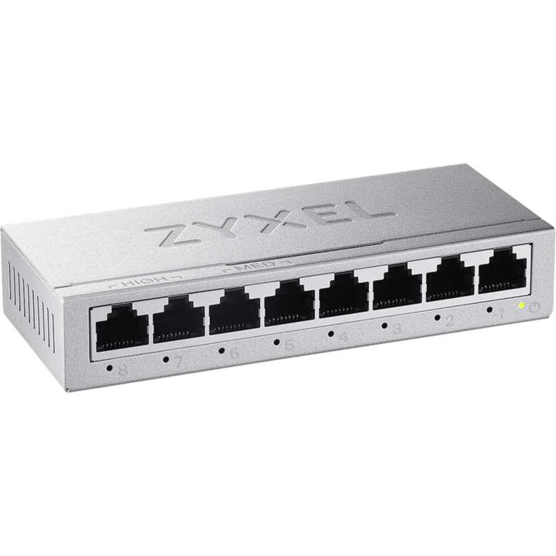 Zyxel GS-108B V5 Switch, silber, 8-Port Desktop Gigabit Ethernet Switch