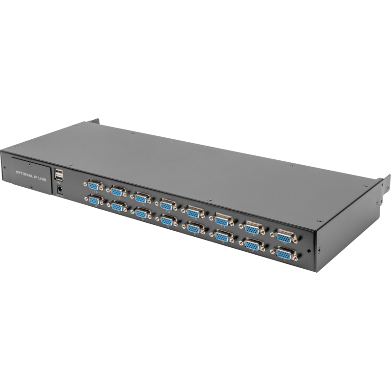 Digitus Modularer KVM Switch 16 Port VGA Aufrüstkit KVM-Switch, schwarz