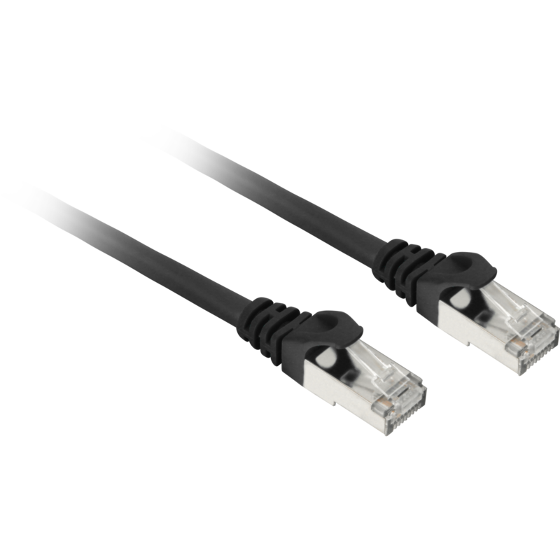 Sharkoon Patchkabel SFTP, RJ-45, mit Cat.7a Rohkabel Kabel, schwarz, 1 Meter