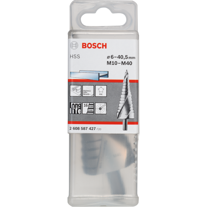 Bosch Professional HSS-Stufenbohrer, Ø 6mm - Ø 40,5mm, M 10 - M 40 Bohrer, 16