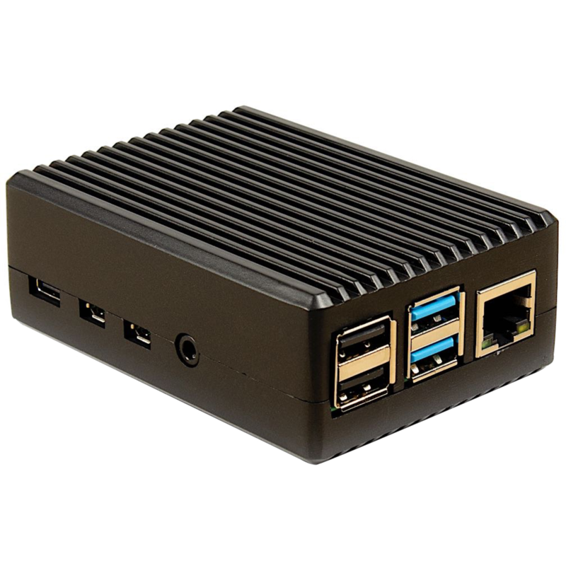 Inter-Tech ODS-716 für Raspberry Pi 4B Gehäuse, schwarz, für Raspberry Pi 4