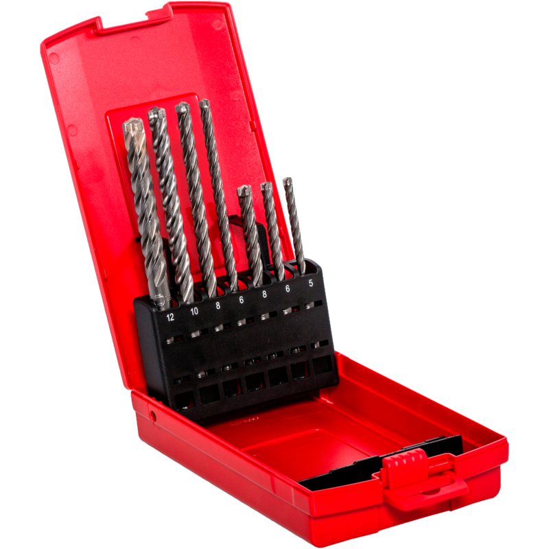 fischer Hammerbohrer-Satz Quattric II Set, SDS plus Bohrer-Satz, 5-teilig, Ø