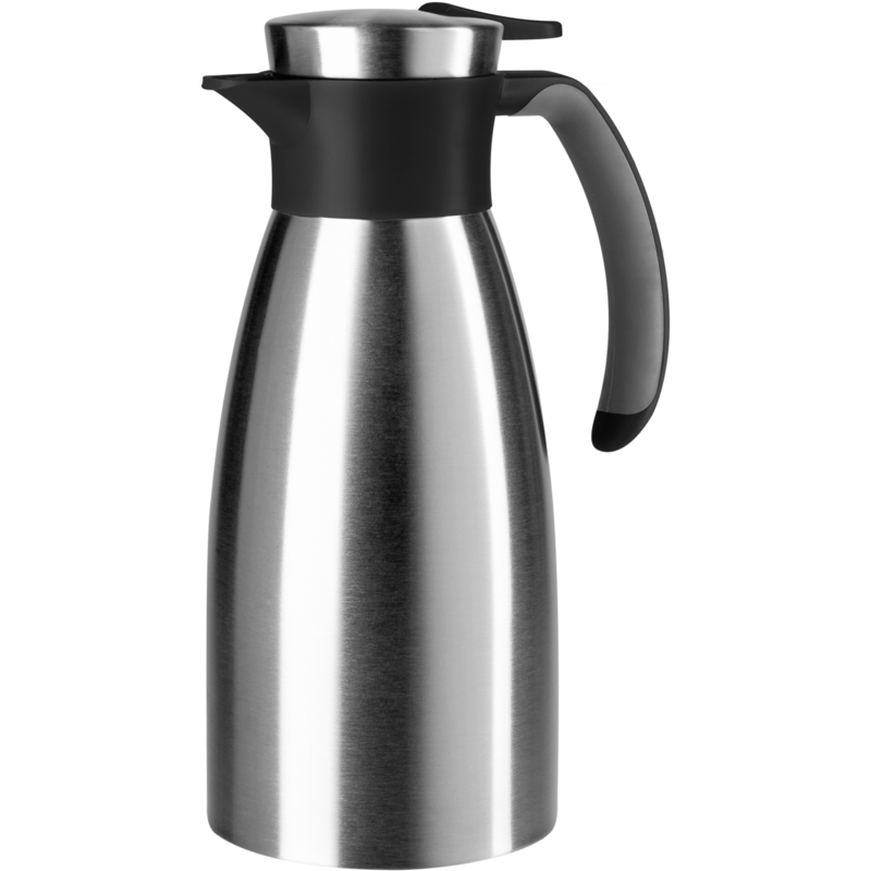 Emsa Isolierkanne SOFT GRIP, 1 Liter, edelstahl/schwarz, Quick Tip Verschluss