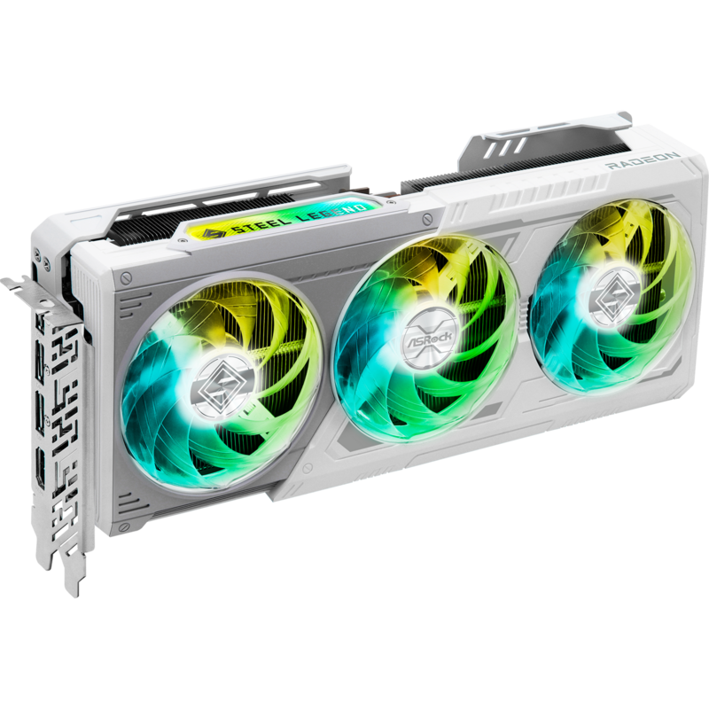 ASRock Radeon RX 9070 XT Steel Legend 16GB Grafikkarte, weiß, RDNA4, GDDR6, 3x