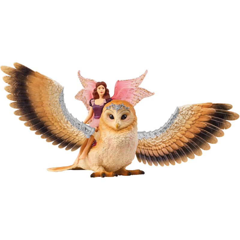 Schleich Bayala Elfe auf Glitzer-Eule V2 Spielfigur