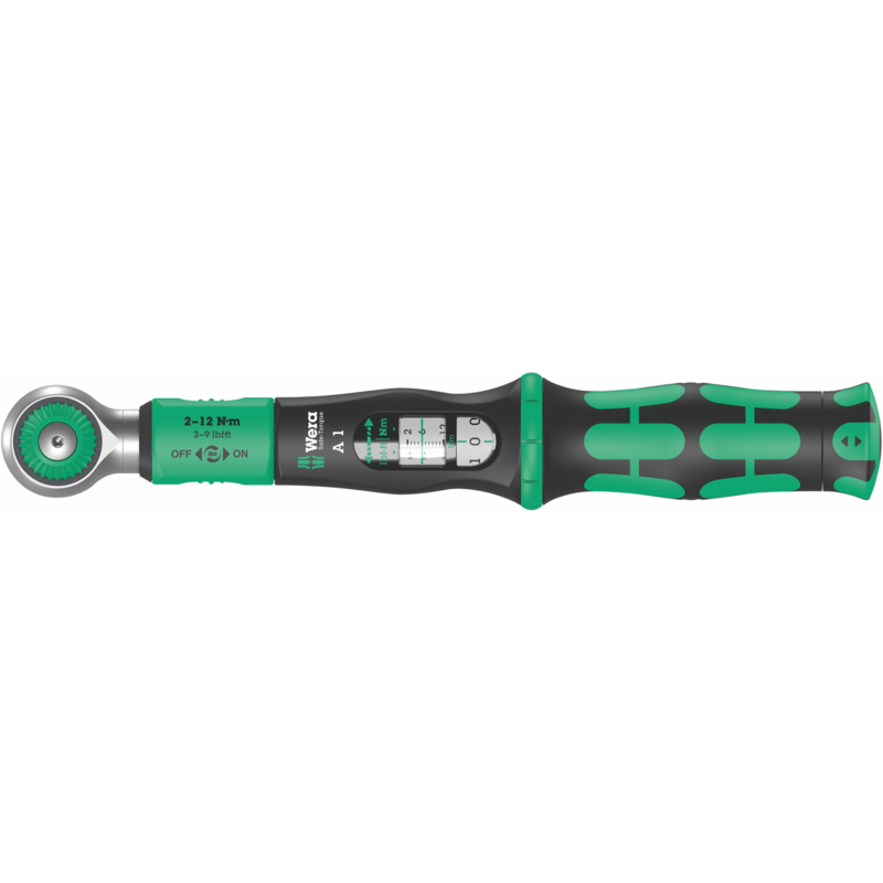Wera Drehmomentschlüssel Safe-Torque A 1, schwarz/grün, 1/4" Vierkant, 2-12 Nm