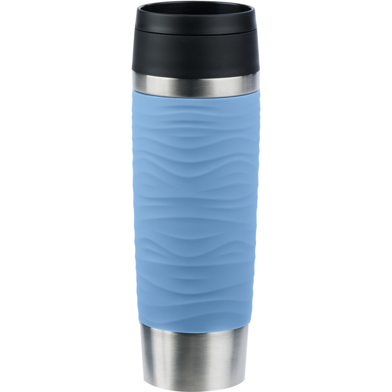 Emsa TRAVEL MUG Waves Grande Thermobecher, hellblau/edelstahl, 0,5 Liter