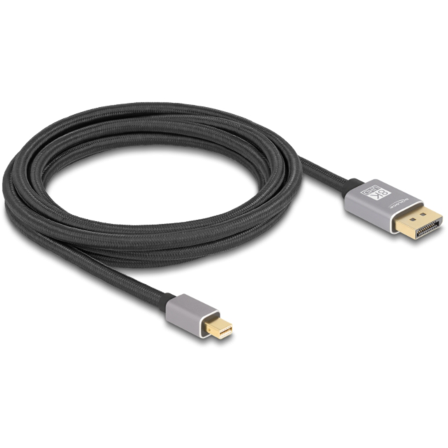 DeLOCK Kabel Mini DisplayPort > DisplayPort 1.4, 8K mit HDR, schwarz/grau, 3