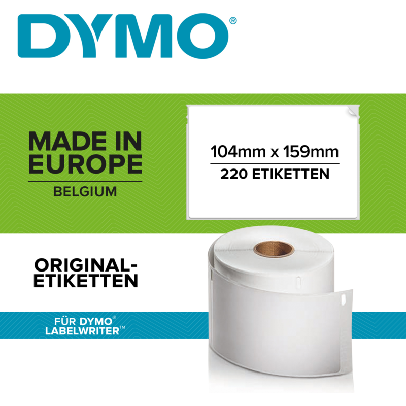 Dymo LabelWriter ORIGINAL Versandetiketten für LW 4XL 104x159mm, 1 Rolle mit 220