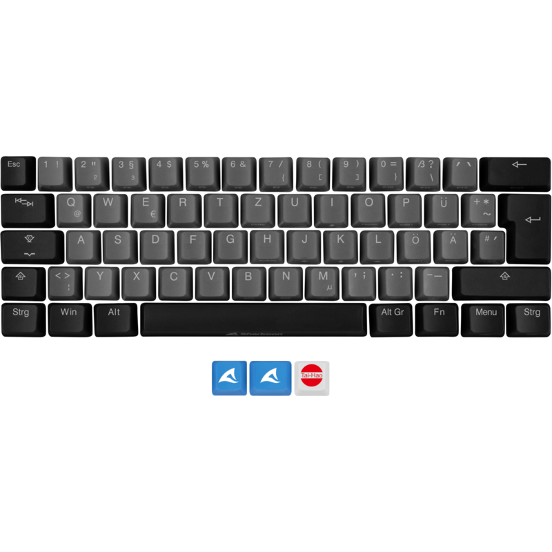Sharkoon SKILLER SAC20 S4 Tastenkappe, schwarz, 61 Stück, ISO-Layout (DE), für