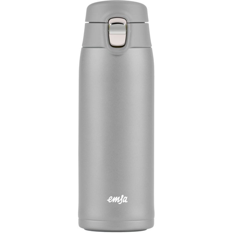 Emsa TRAVEL MUG light Thermobecher 0,4 Liter, silber, Flip-Deckel