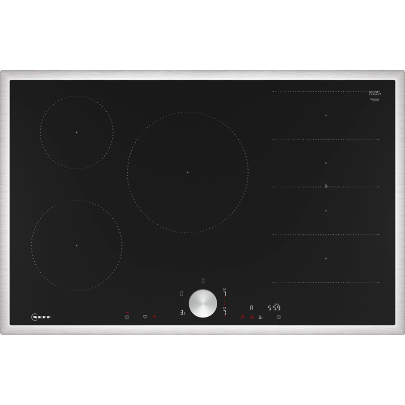 Neff T68STV4L0 N 90 Autarkes Kochfeld, schwarz/edelstahl, 80 cm
