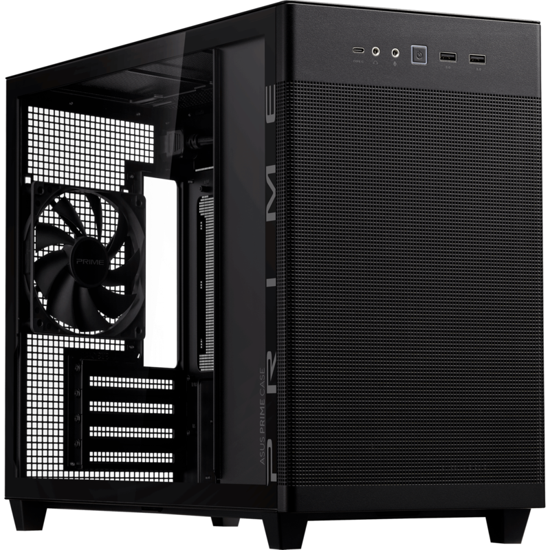 ASUS PRIME AP201 Tower-Gehäuse, schwarz, Tempered Glass