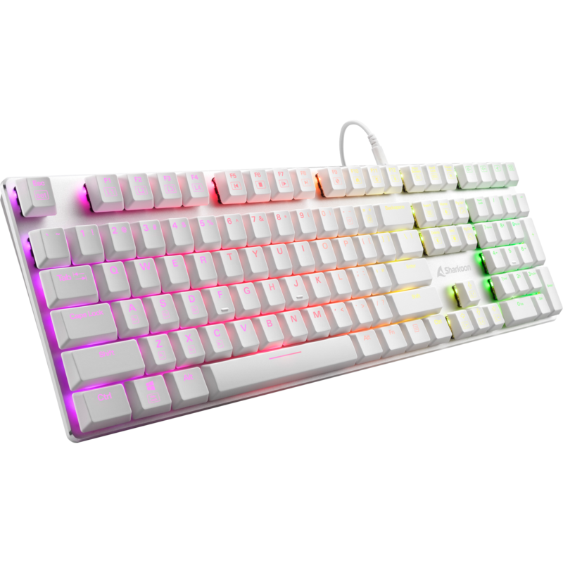 Sharkoon PureWriter RGB Gaming-Tastatur, weiß, Gebraucht