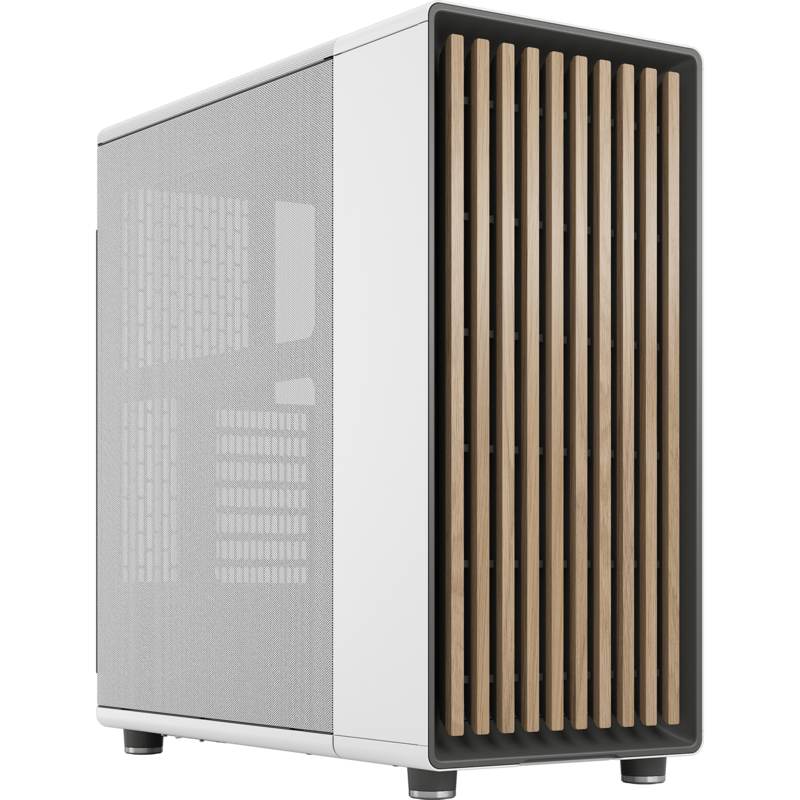 Fractal Design North Chalk White Tower-Gehäuse, weiß/holz, Mesh-Version