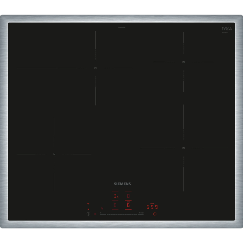 Siemens EH645HFB1E iQ300 Autarkes Kochfeld, schwarz/edelstahl, 60 cm, Home