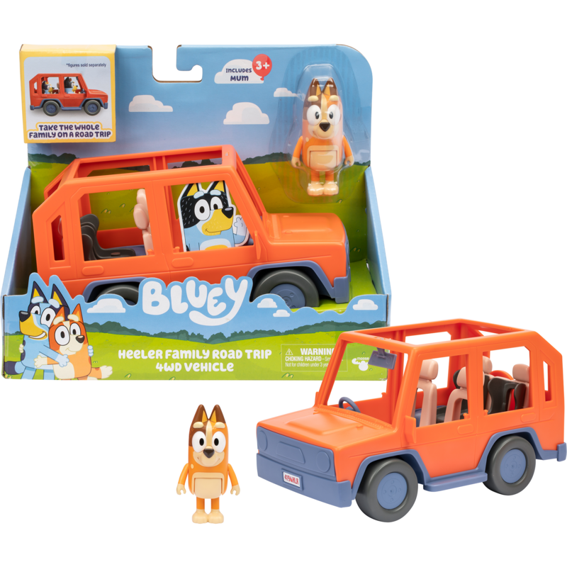 Moose Toys Bluey - Heeler Familienausflug 4WD Familienauto Spielfahrzeug
