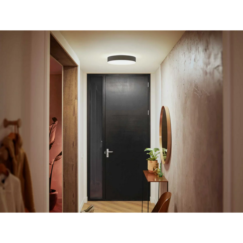 Philips HUE White Ambiance Enrave Deckenleuchte M LED-Leuchte, schwarz, inkl.