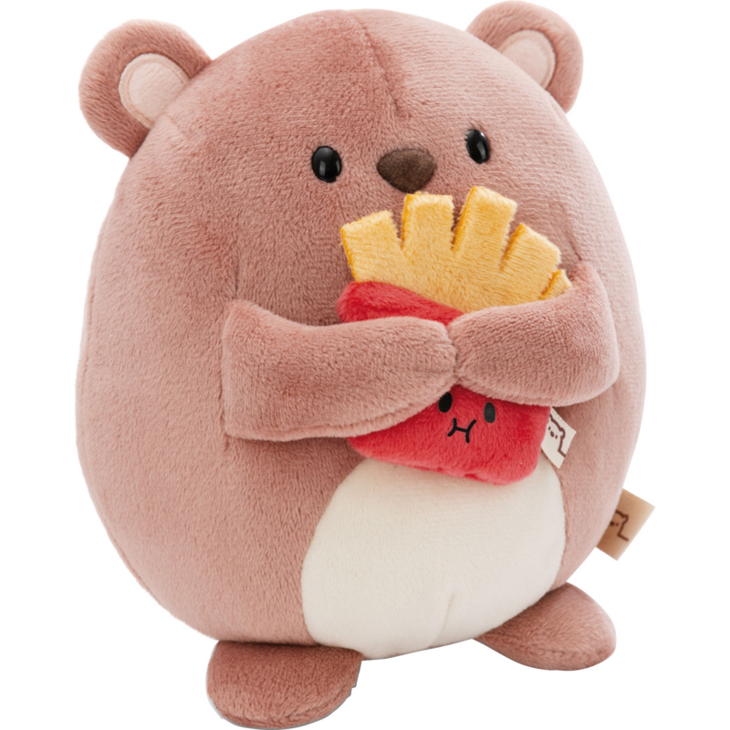 NICI mymochi Bär Nomo mit Pommes, ca. 27 cm Kuscheltier