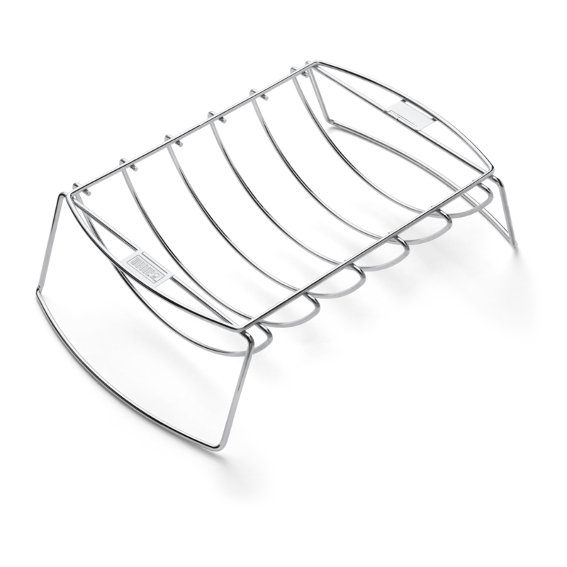 Weber Spare-Rib-Halter und Bratenkorb 6469 Grillkorb, silber