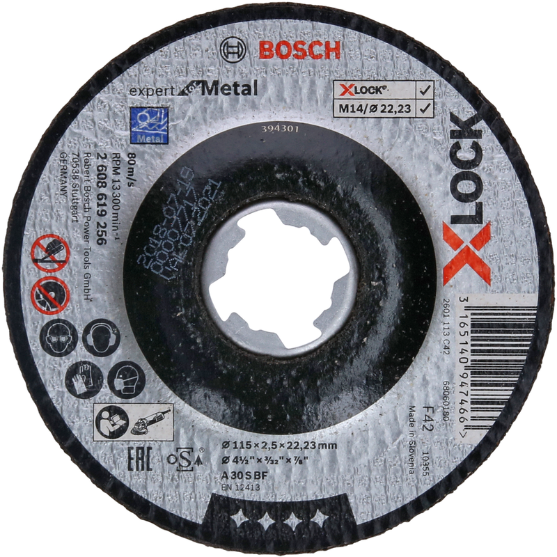 Bosch Professional PRO Metal X-LOCK Trennscheibe, Ø 115mm, Bohrung 22,23mm, A 30