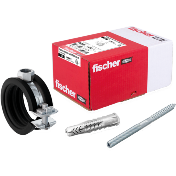 fischer Rohrschellen-Set FGRS 15-19, mit Dübel Schelle, 10 Stück