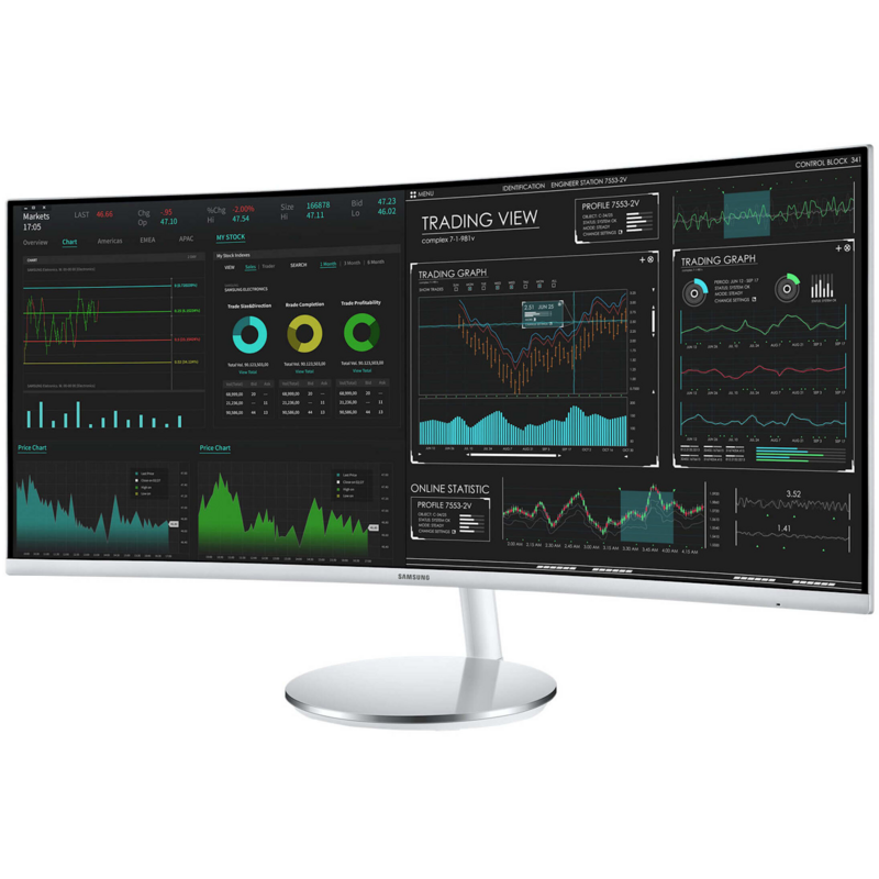 SAMSUNG C34J791 Generalüberholt LED-Monitor, weiß/silber, WQHD, VA, Curved, Generalüberholt