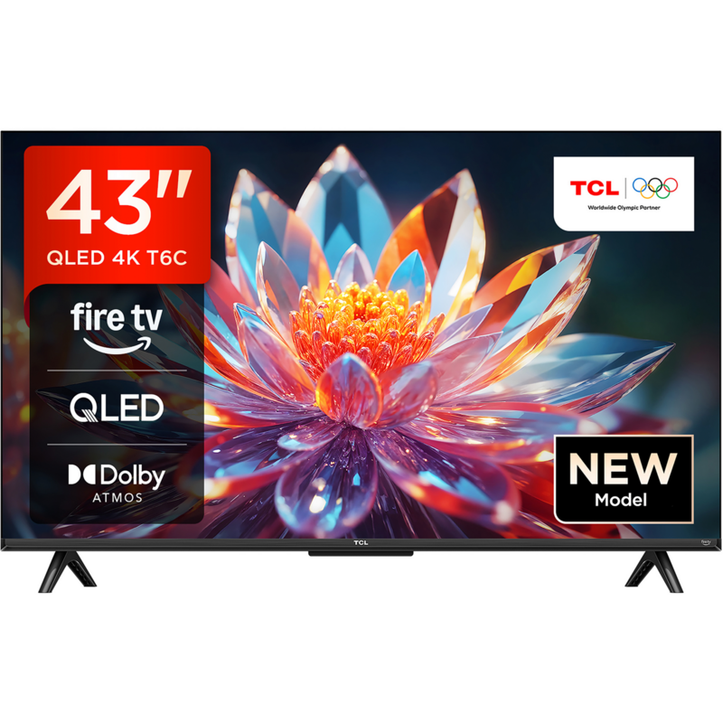 TCL 43T6C QLED-Fernseher, schwarz, UltraHD/4K, Triple Tuner, Fire TV