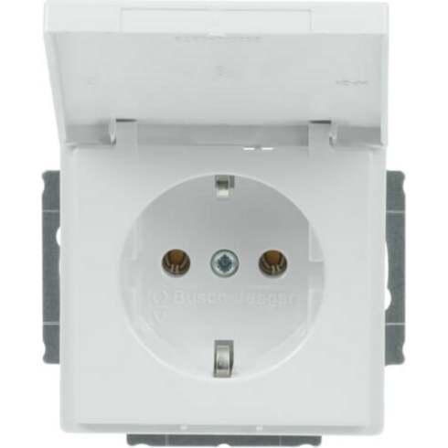 Busch-Jaeger Steckdosen-Einsatz mit Klappdeckel, Schutzkontaktsteckdose CEE 7/3
