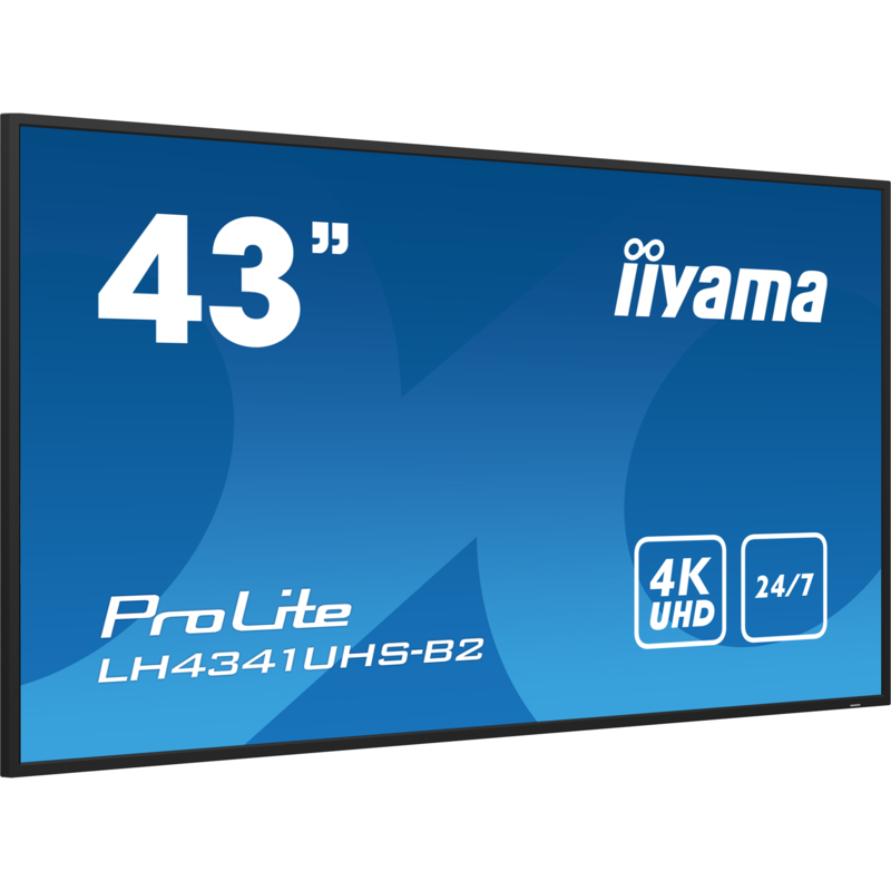 iiyama ProLite LH4341UHS-B2 Public Display, schwarz (glänzend), UltraHD/4K, IPS