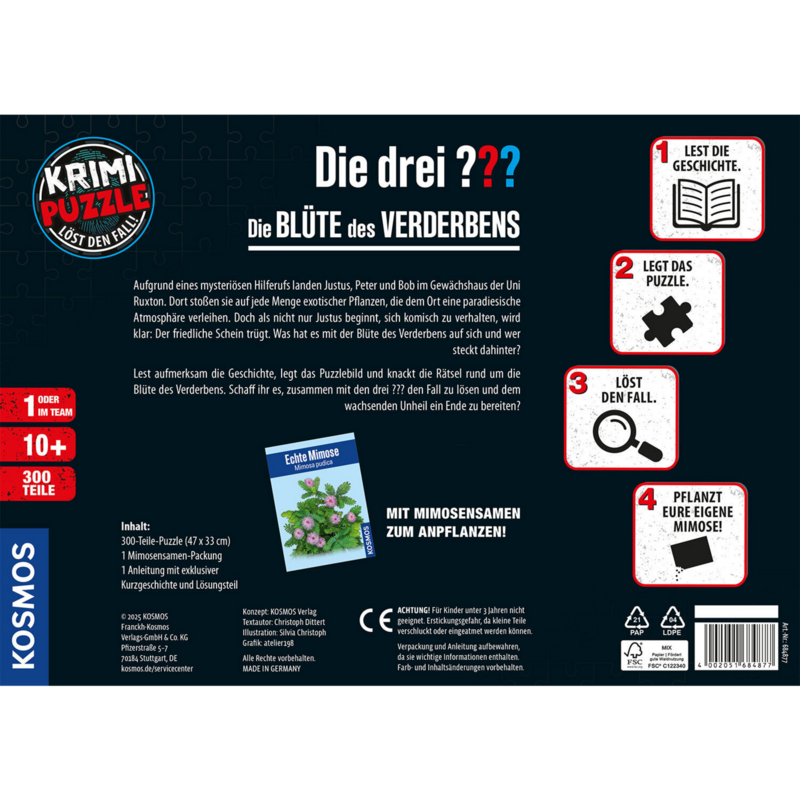 Kosmos Krimipuzzle Die drei ??? - Die Blüte des Verderbens Puzzle, 150 Teile