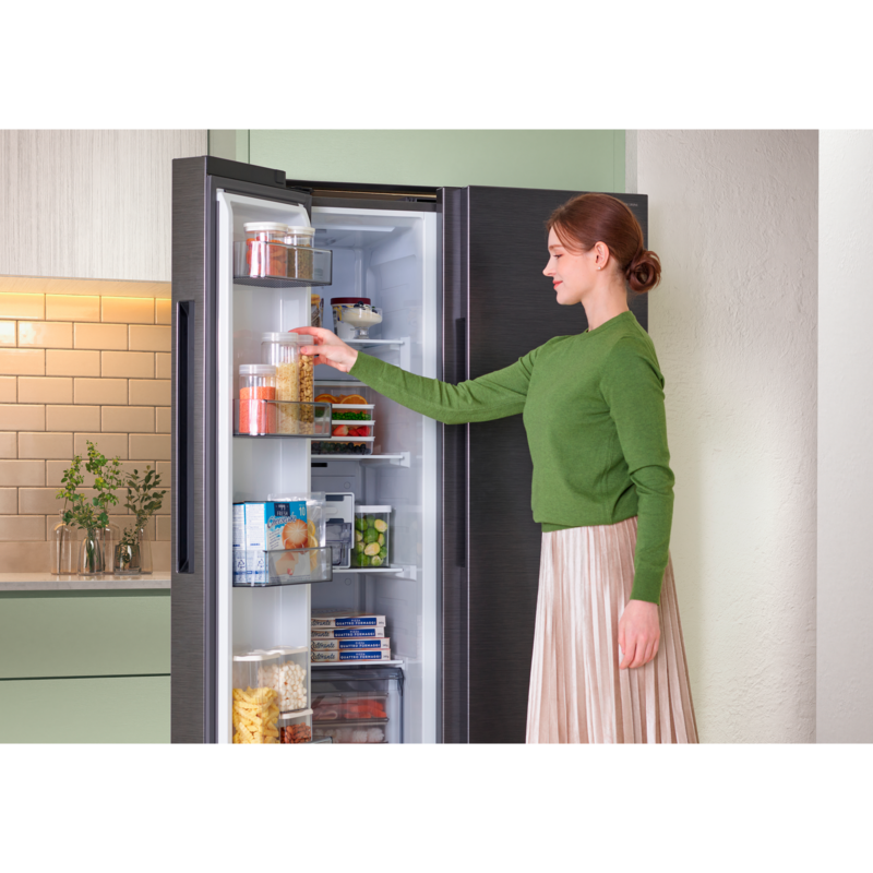 Samsung RS80F64KEFEF Side-by-Side, edelstahl (dunkel), AI Voice Control, AI