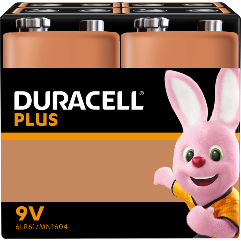 Duracell Plus Power Batterie, 4 Stück, E-Block (9V-Block)
