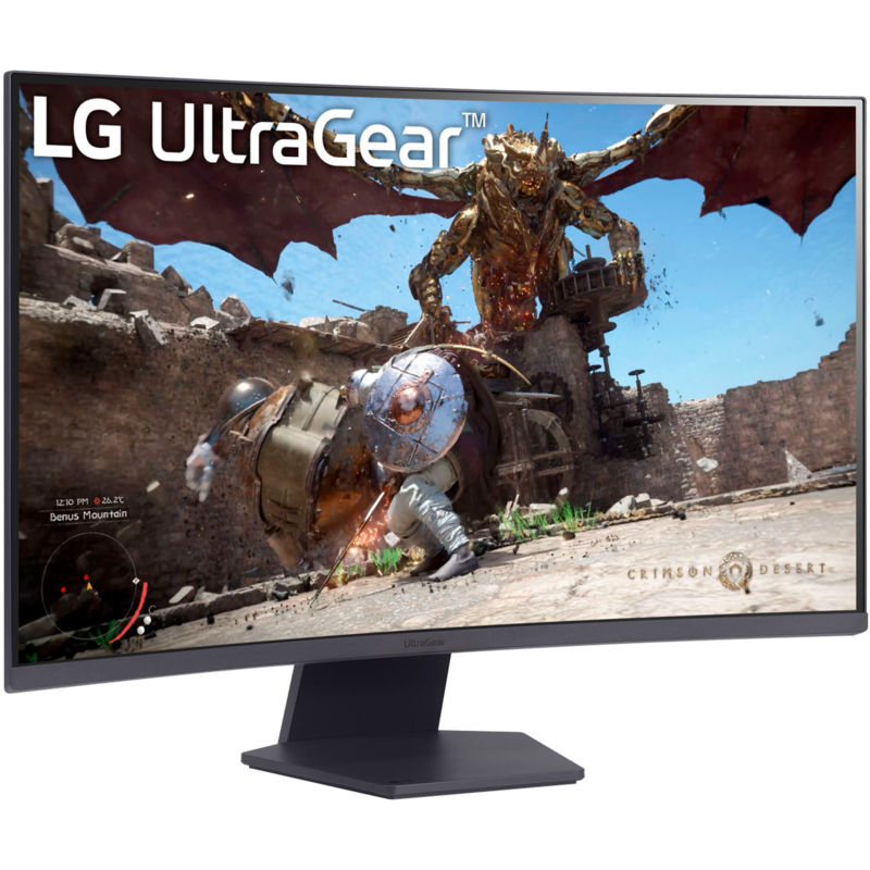 LG UltraGear 27GS60QX-B Gaming-Monitor, schwarz, WQHD, VA, Curved, AMD Free-Sync