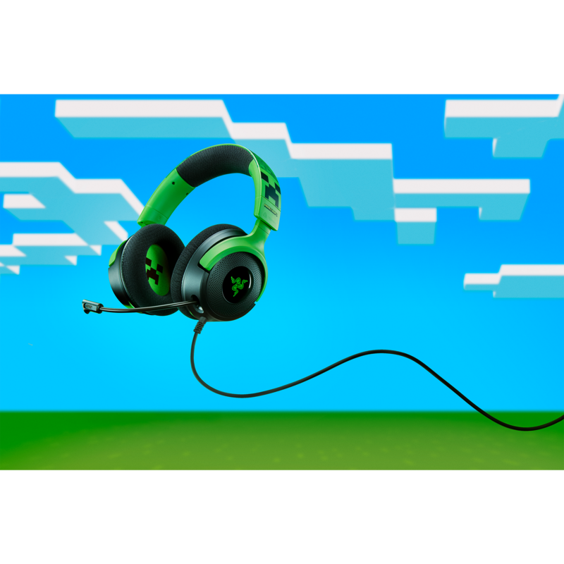 Razer Kraken V4 X - Minecraft Edition Gaming-Headset, schwarz/grün