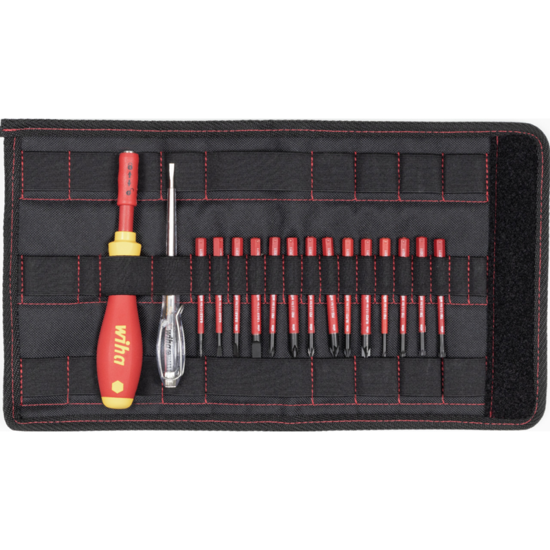 Wiha Schraubendreher mit Bithalter electric slimVario Starter-Set, rot/gelb, Gebraucht