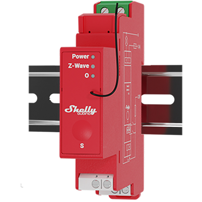 Shelly Qubino Pro 1PM Z-WAVE Relais, rot