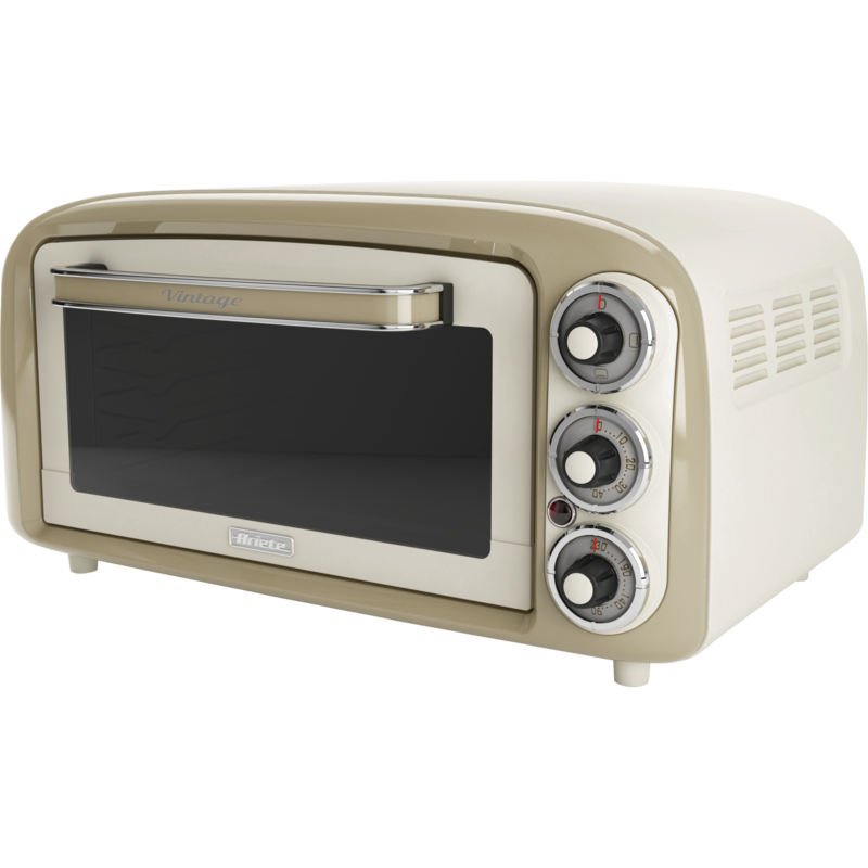 Ariete Mini-Backofen Vintage Beige, weiß/beige, 1.380 Watt, 18 Liter