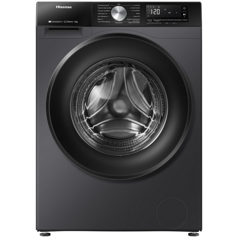 Hisense WD3S8043BB3 Waschtrockner, schwarz, Connect-Life