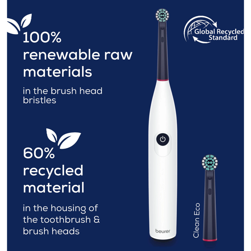 Beurer TB 15 Green Planet Elektrische Zahnbürste, weiß
