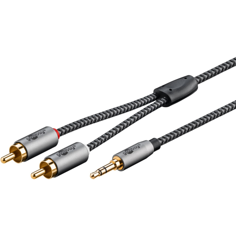 goobay Plus Audio Adapterkabel AUX 3,5mm Klinke > Stereo-Cinch Stecker Kabel