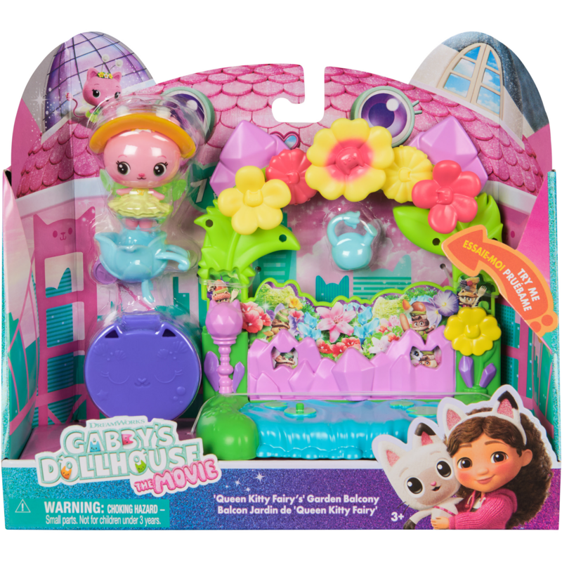 Spin Master Gabby's Dollhouse: Der Film - Balkon-Spielset Queen Kitty Fees