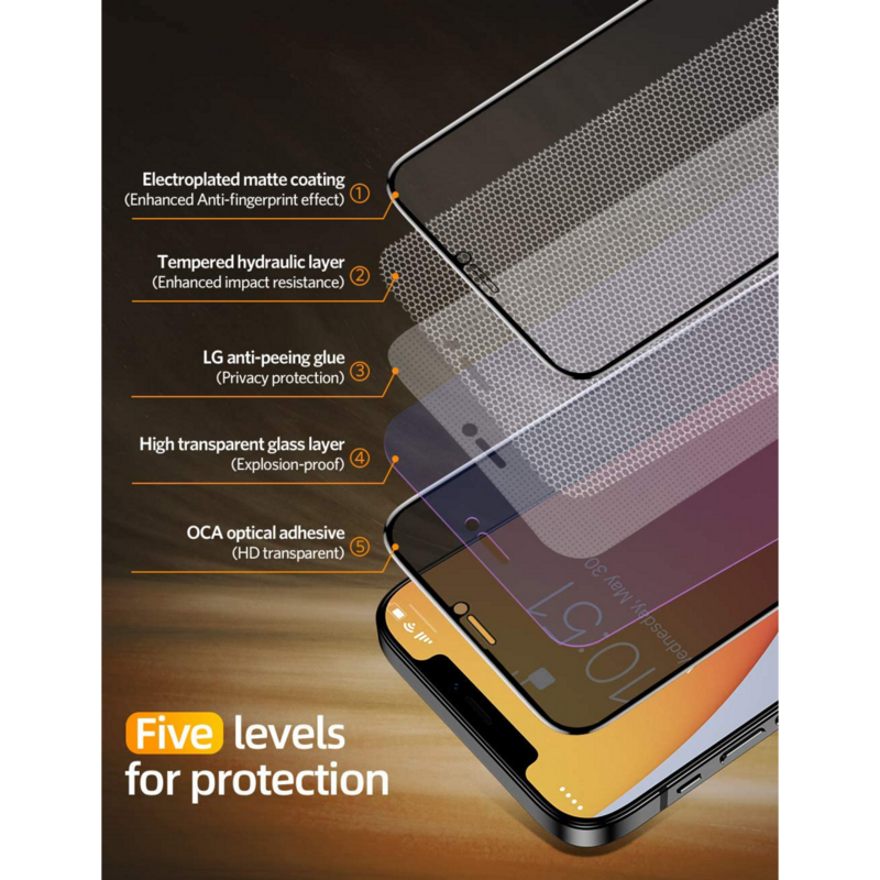 Nevox NEVOGLASS 3D PRIVACY Schutzfolie, transparent, iPhone 17 Pro / 16 Pro