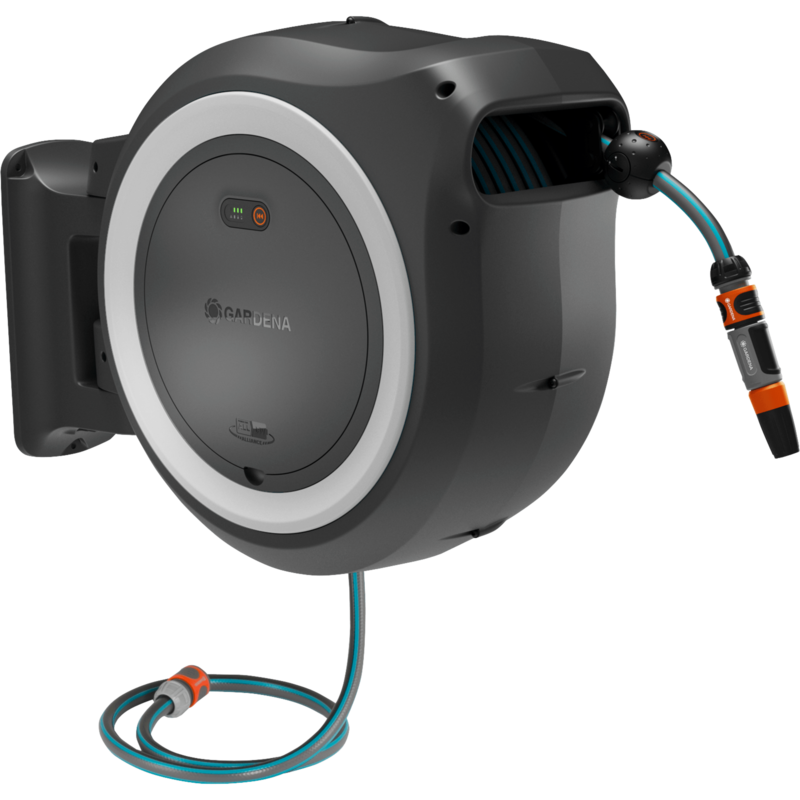 GARDENA Akku-Wand-Schlauchbox PowerRoll XL 18V P4A, 35 Meter Schlauchtrommel