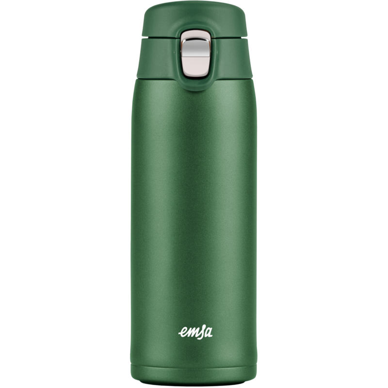 Emsa TRAVEL MUG light Thermobecher, dunkelgrün, 0,4 Liter, Flip-Deckel